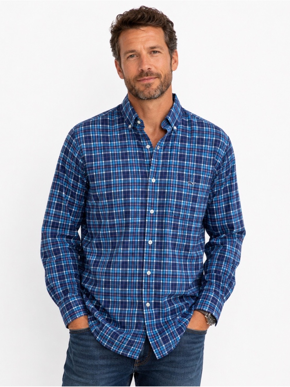Vineyard Vines Tucker Plaid Shirt Men's Button Down Long Sleeve Size Medium